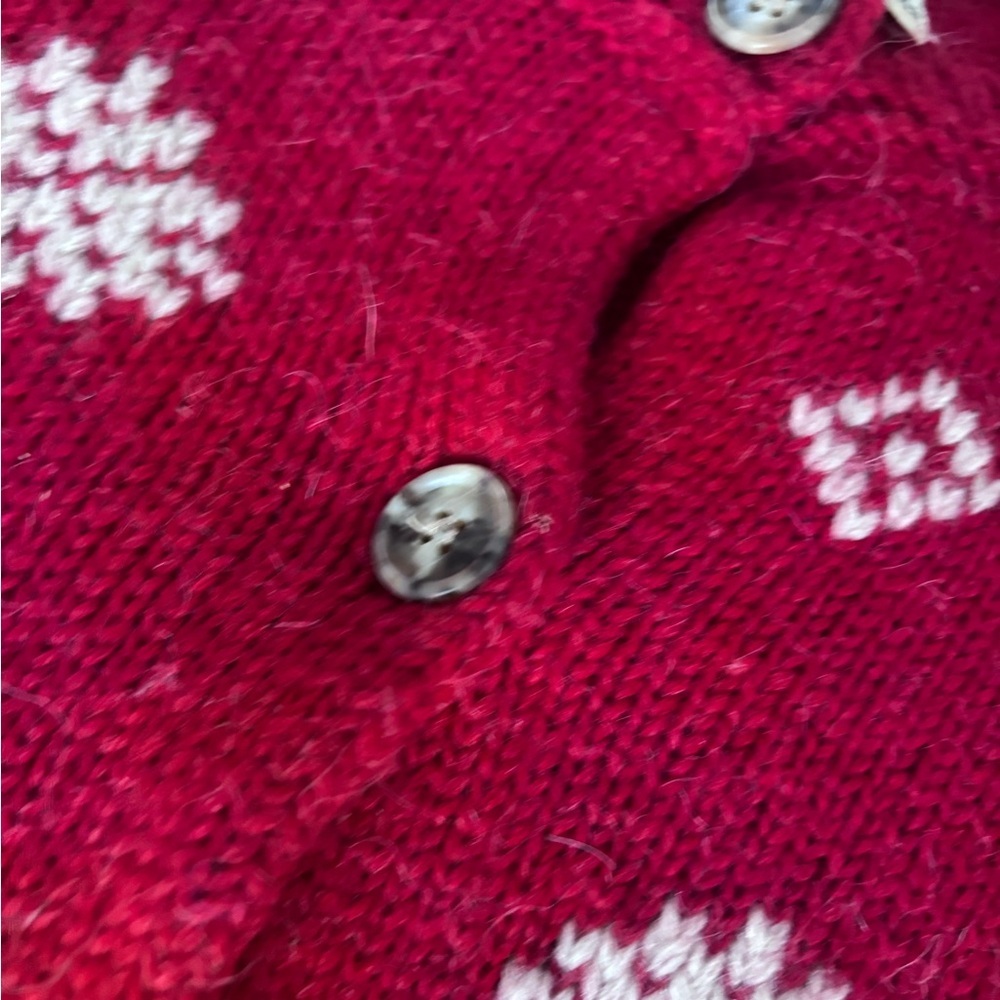 Women’s Eddie Bauer Vintage Wool Alpaca Blend Fair Isle Cardigan Sweater Medium - Picture 12 of 14